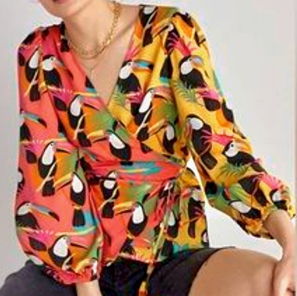 COPY - Farm Rio Anthropologie TOUCAN BIRD RAINFOREST Size M
